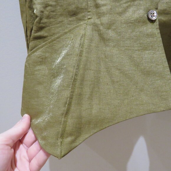 VINTAGE KENZO Linen Blend Lightweight Point Hem Blazer Academia Avant Garde - Picture 9 of 14